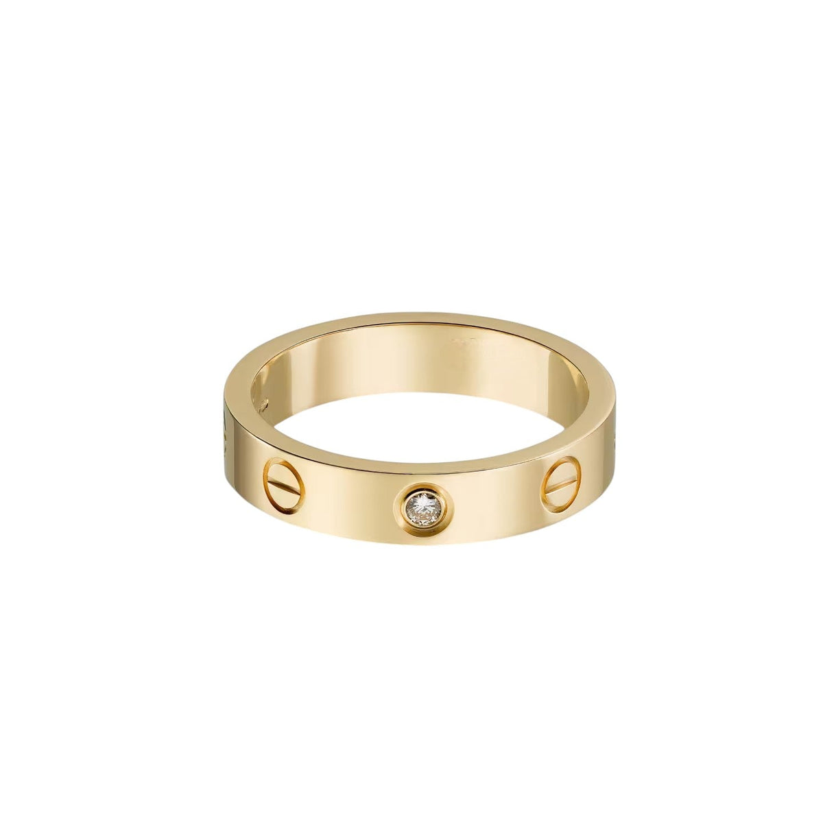 [Elara]LOVE 4MM 1 DIAMOND RING