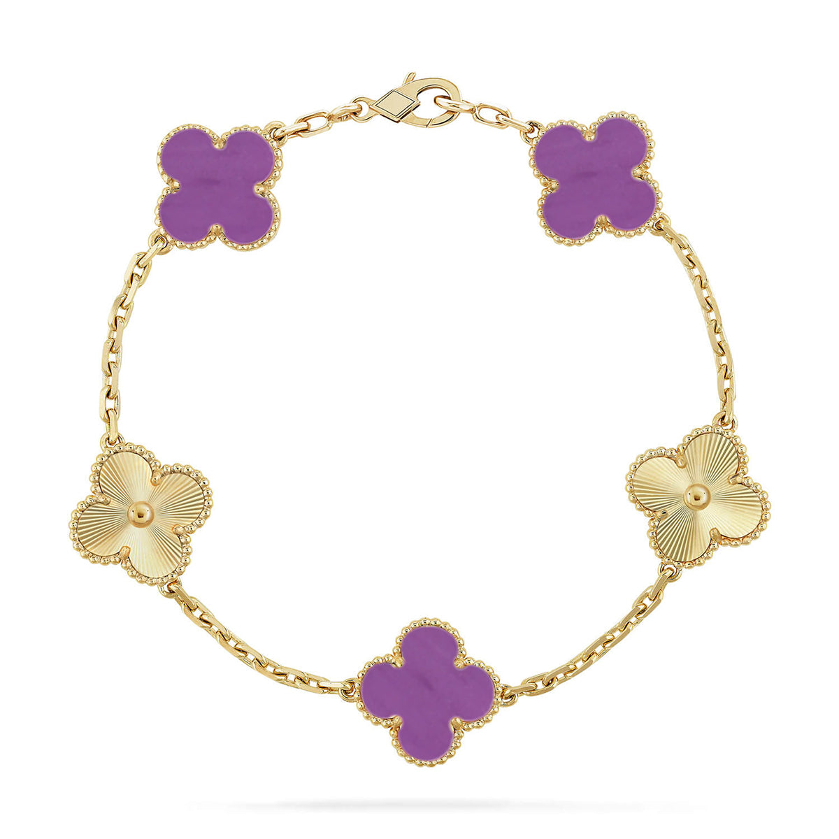 [Elara]GLÜCKSKLEE-ARMBAND MIT 5 MOTIVEN – VIOLETTE KOLLEKTION