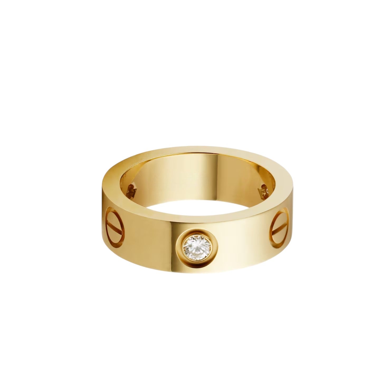 [Elara]LOVE 5.5MM 3 DIAMONDS RING