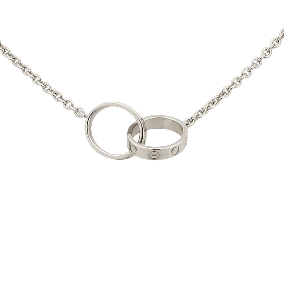 [Elara]LOVE DOUBLE-RING PENDANT NECKLACE
