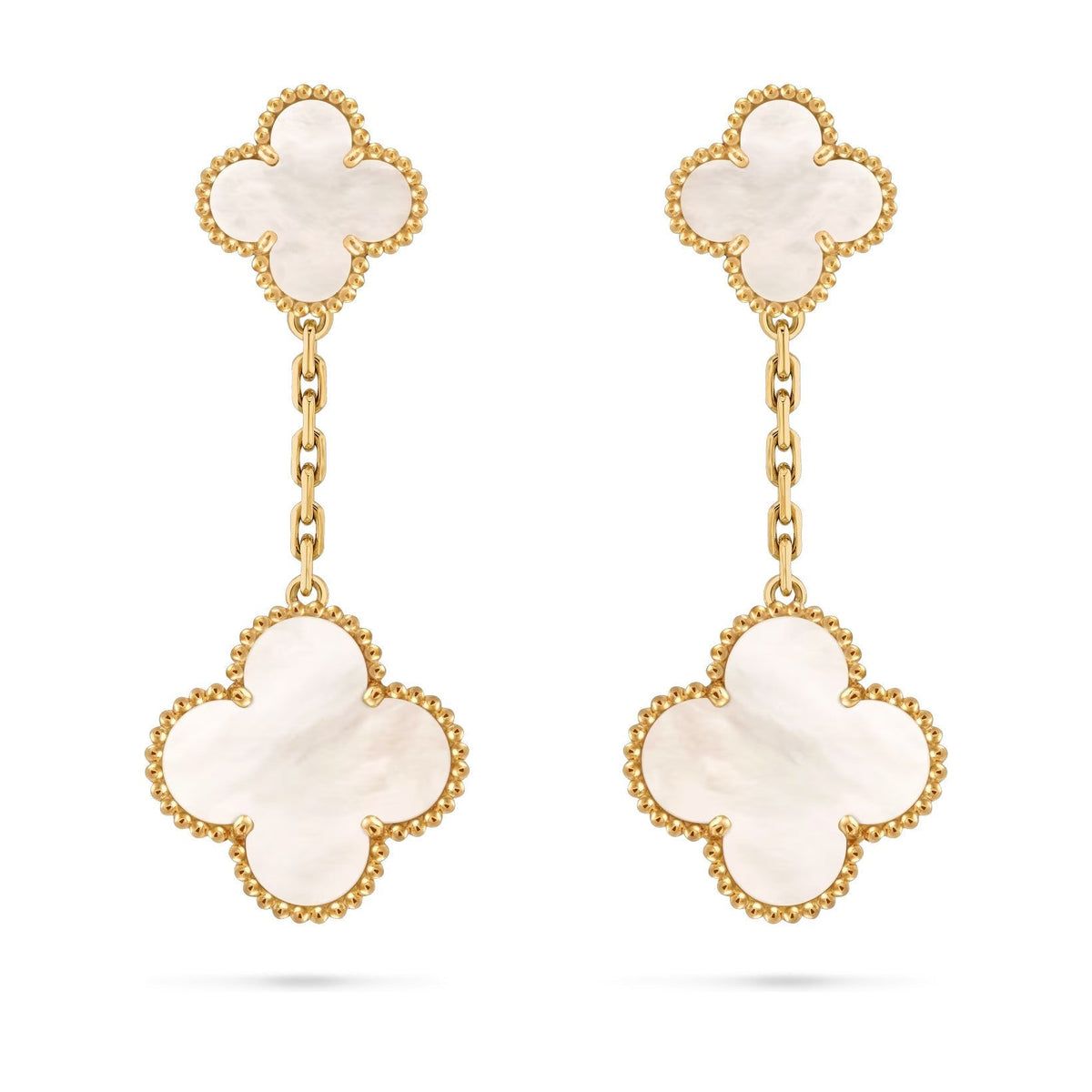 [Elara]CLOVER DUAL-MOTIF STATEMENT STUD EARRINGS - DOUBLE-CHARM COLLECTION