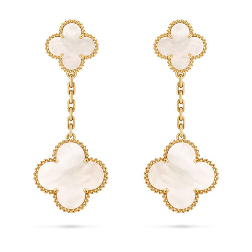 [Elara]CLOVER DUAL-MOTIF STATEMENT STUD EARRINGS - DOUBLE-CHARM COLLECTION