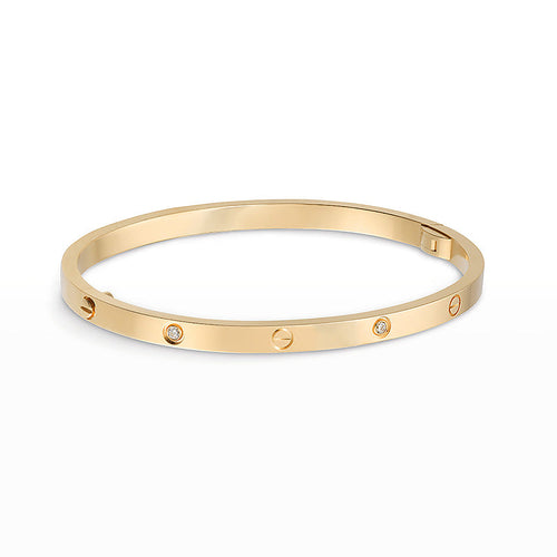 [Elara]LOVE 3.65MM スモールモデル バングル - 6ダイヤモンド