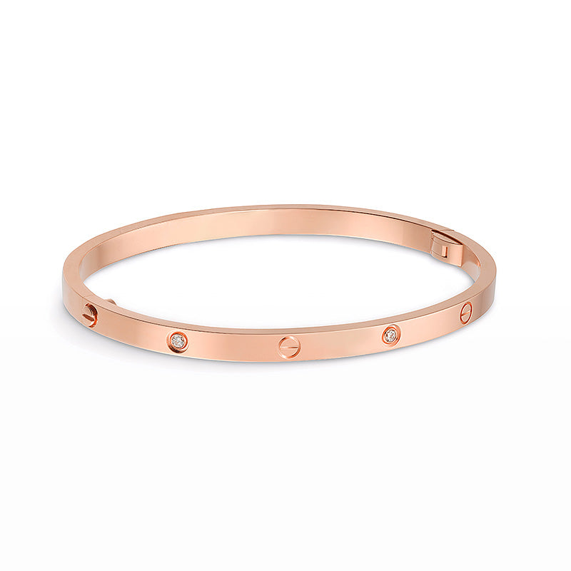 [Elara]LOVE 3.65MM スモールモデル バングル - 6ダイヤモンド