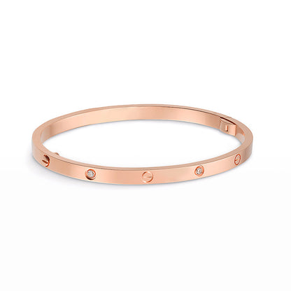 [Elara]LOVE 3.65MM スモールモデル バングル - 6ダイヤモンド