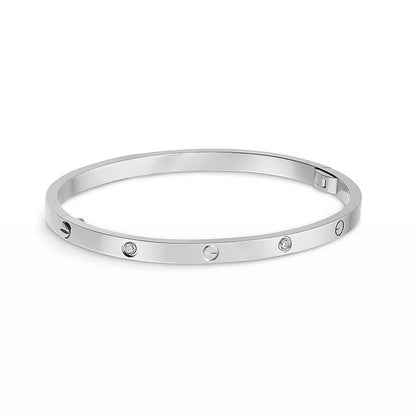 [Elara]LOVE 3.65MM スモールモデル バングル - 6ダイヤモンド