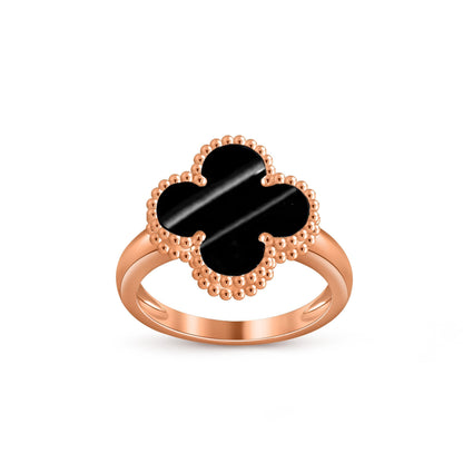 [Elara]LUCKY CLOVER VINTAGE ROSE GOLD RING COLLECTION