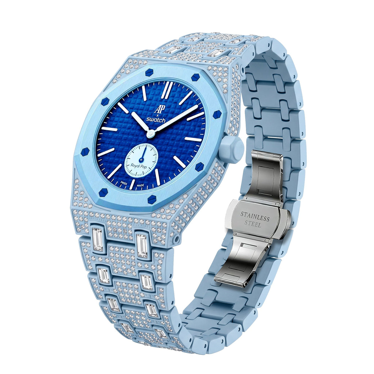 [Elara]Royal Oak Pop Exclusive Bioceramic Case & Bioceramic Strap Full Diamond
