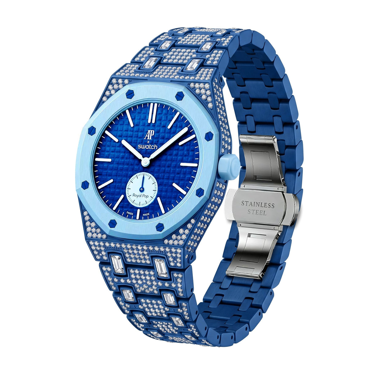 [Elara]Royal Oak Pop Exclusive Bioceramic Case & Bioceramic Strap Full Diamond