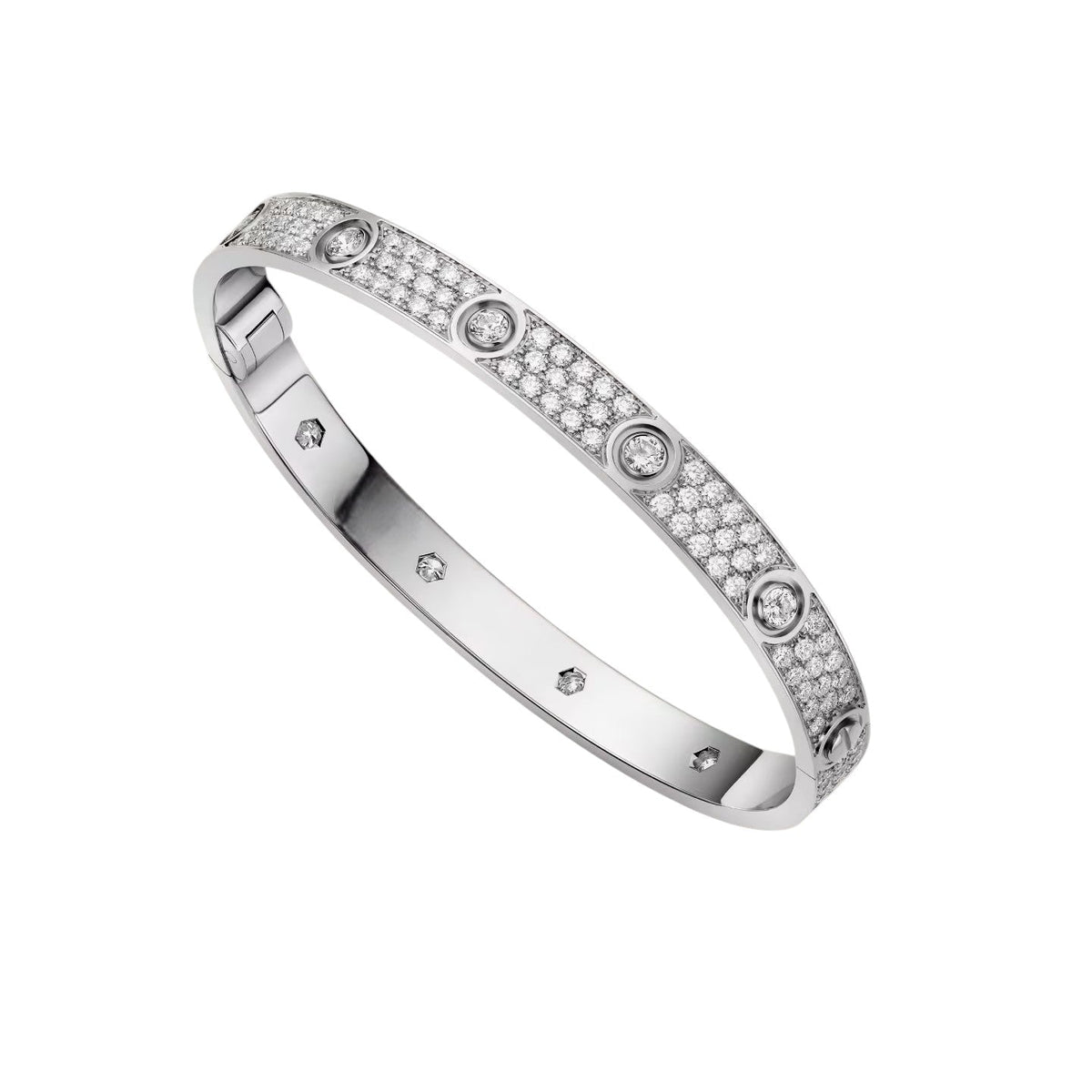 [Elara]CLASSIC 6.1MM ラブバングル - 10-ダイヤモンド フルパヴェ