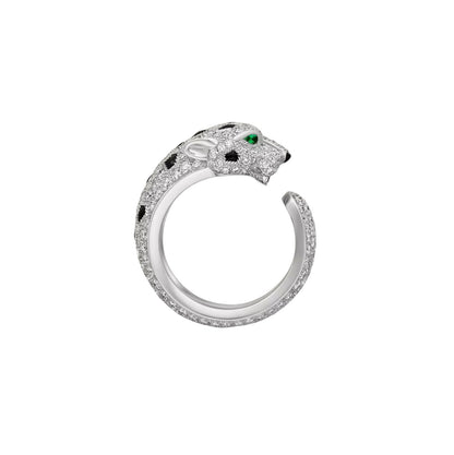 [Elara]PANTHÈRE DE DIAMOND HALF-PAVÉ MEDIUM RING
