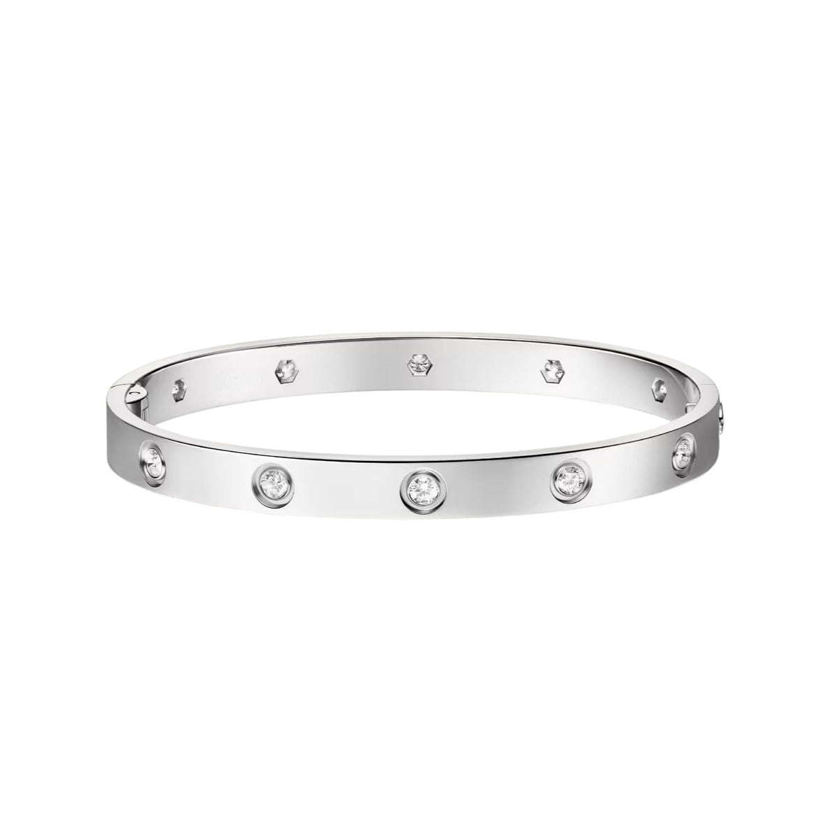 [Elara]CLASSIC 6.1MM LOVE シングルスクリュー ブレスレット - 10Pダイヤモンド