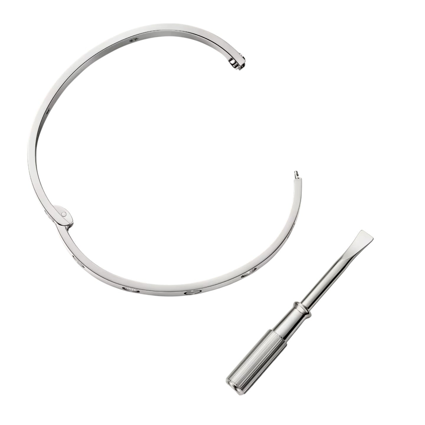 [Elara]CLASSIC 6.1MM LOVE SINGLE-SCREW CLOSURE BANGLE - 4-DIAMOND