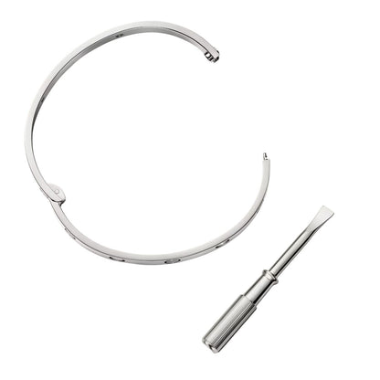 [Elara]CLASSIC 6.1MM LOVE SINGLE-SCREW CLOSURE BANGLE - 4-DIAMOND
