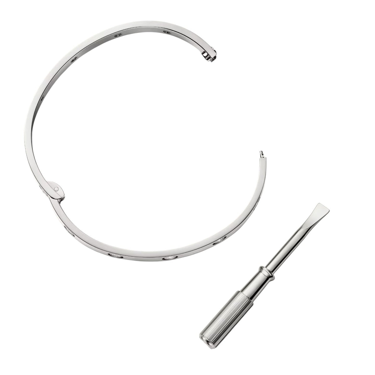 [Elara]CLASSIC 6.1MM LOVE シングルスクリュー ブレスレット - 10Pダイヤモンド