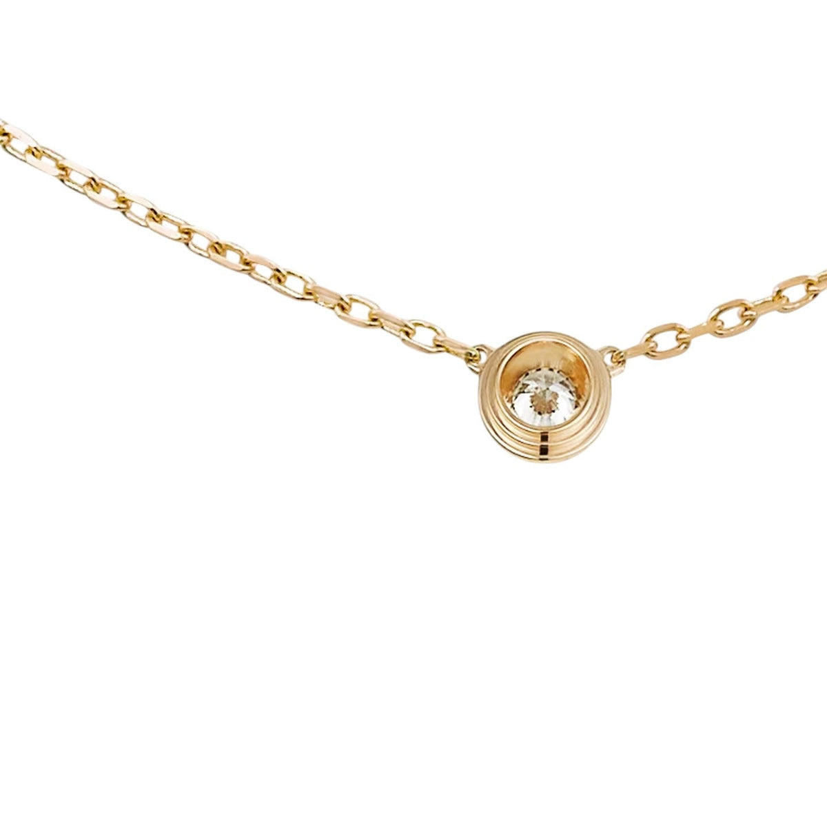 [Elara]LOVE SCREW PENDANT SINGLE DIAMOND NECKLACE