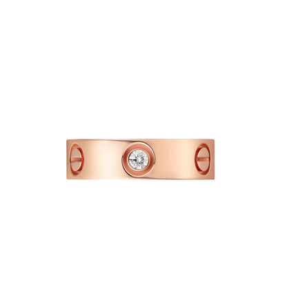 [Elara]LOVE 5.5MM 3 DIAMONDS RING