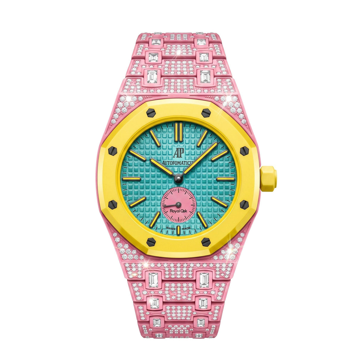 [Elara]Royal Oak Pop Exclusive Bioceramic Case & Bioceramic Strap Full Diamond