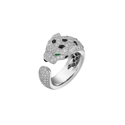 [Elara]PANTHÈRE DE DIAMOND HALF-PAVÉ MEDIUM RING