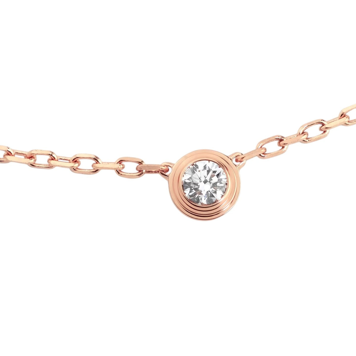 [Elara]LOVE SCREW PENDANT SINGLE DIAMOND NECKLACE