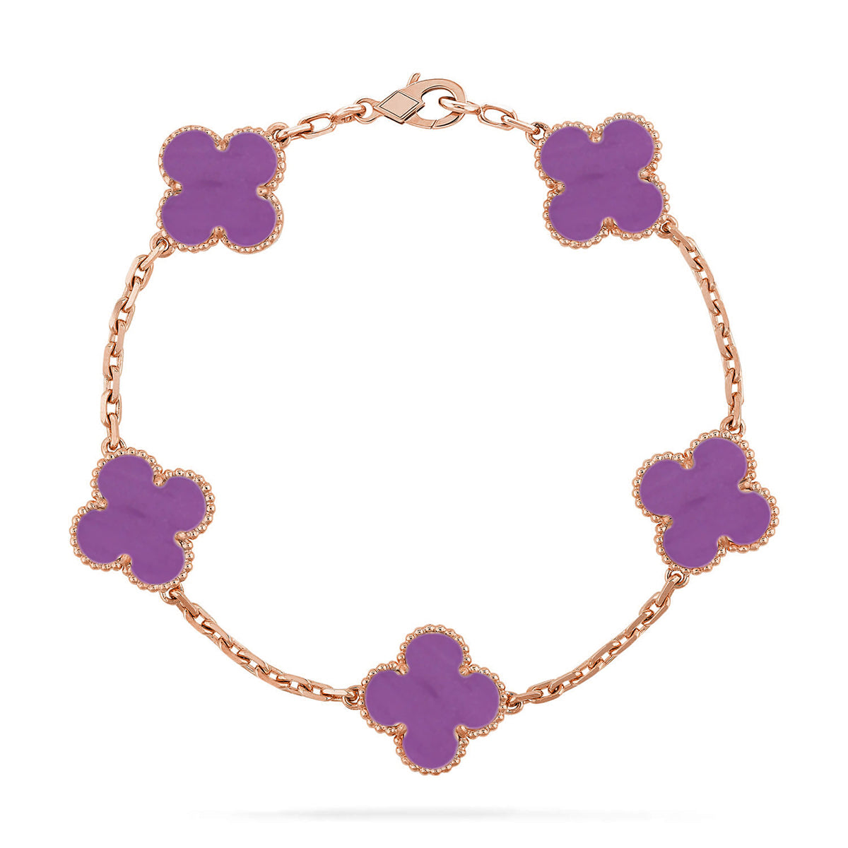 [Elara]GLÜCKSKLEE-ARMBAND MIT 5 MOTIVEN – VIOLETTE KOLLEKTION
