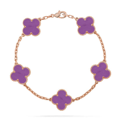 [Elara]GLÜCKSKLEE-ARMBAND MIT 5 MOTIVEN – VIOLETTE KOLLEKTION