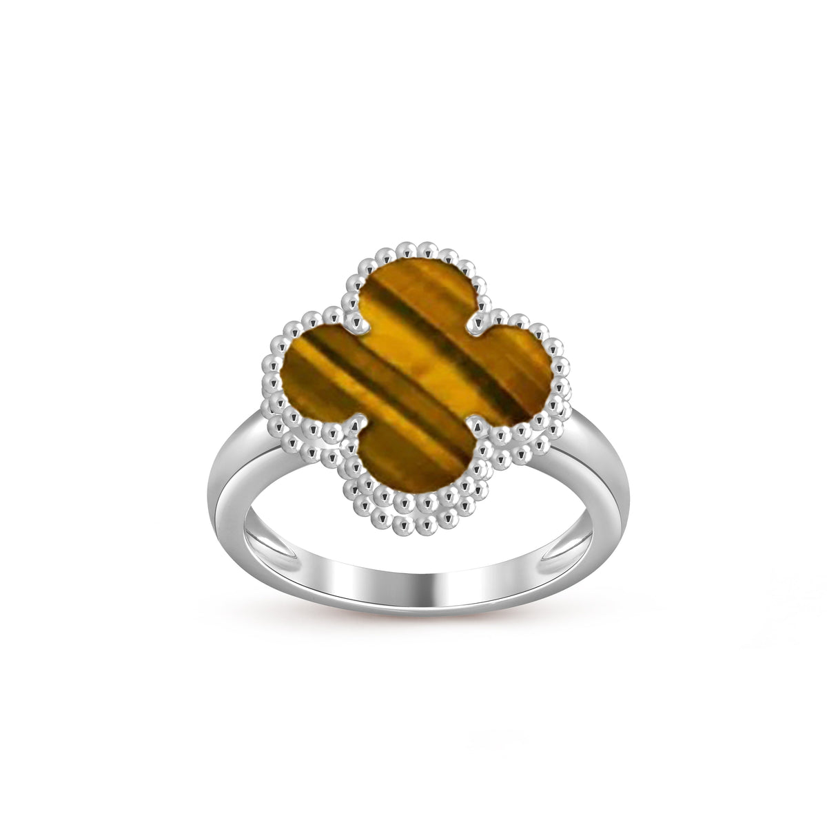 [Elara]LUCKY CLOVER VINTAGE WEISSGOLD-RINGKOLLEKTION