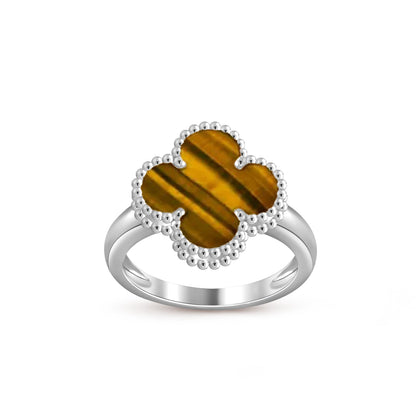 [Elara]LUCKY CLOVER VINTAGE WEISSGOLD-RINGKOLLEKTION
