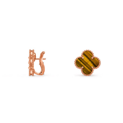 [Elara]15MM CLOVER FLOWER STUD EARRINGS ROSE GOLD COLLECTION