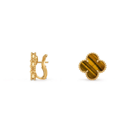 [Elara]15MM CLOVER FLOWER STUD EARRINGS GOLD COLLECTION