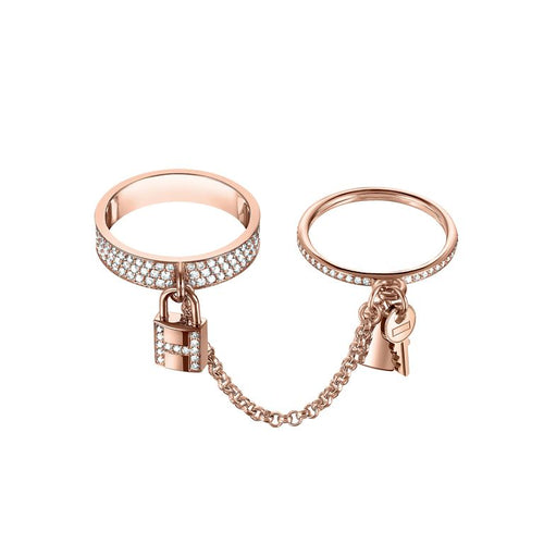 [Elara]HM KELLY CLOCHETTE DOUBLE RING IN  WITH DIAMONDS