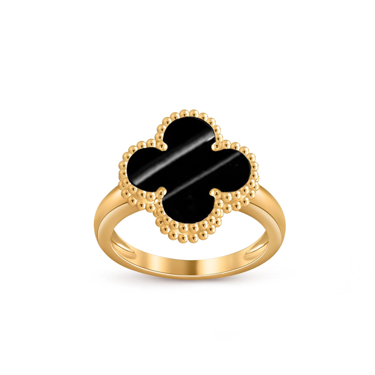 [Elara]LUCKY CLOVER VINTAGE GOLD RING COLLECTION