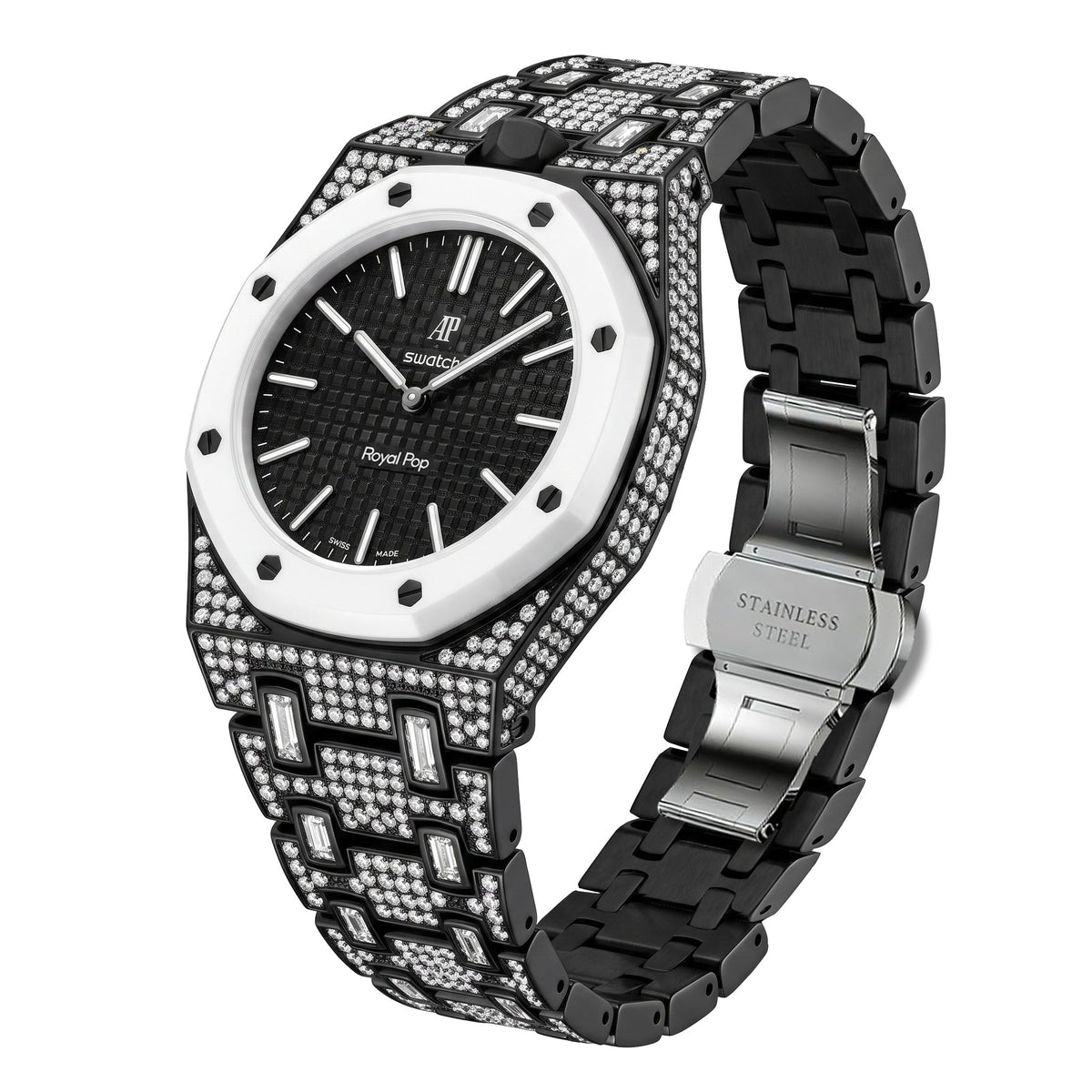 [Elara]Royal Oak Pop Exclusive Bioceramic Case & Bioceramic Strap Full Diamond