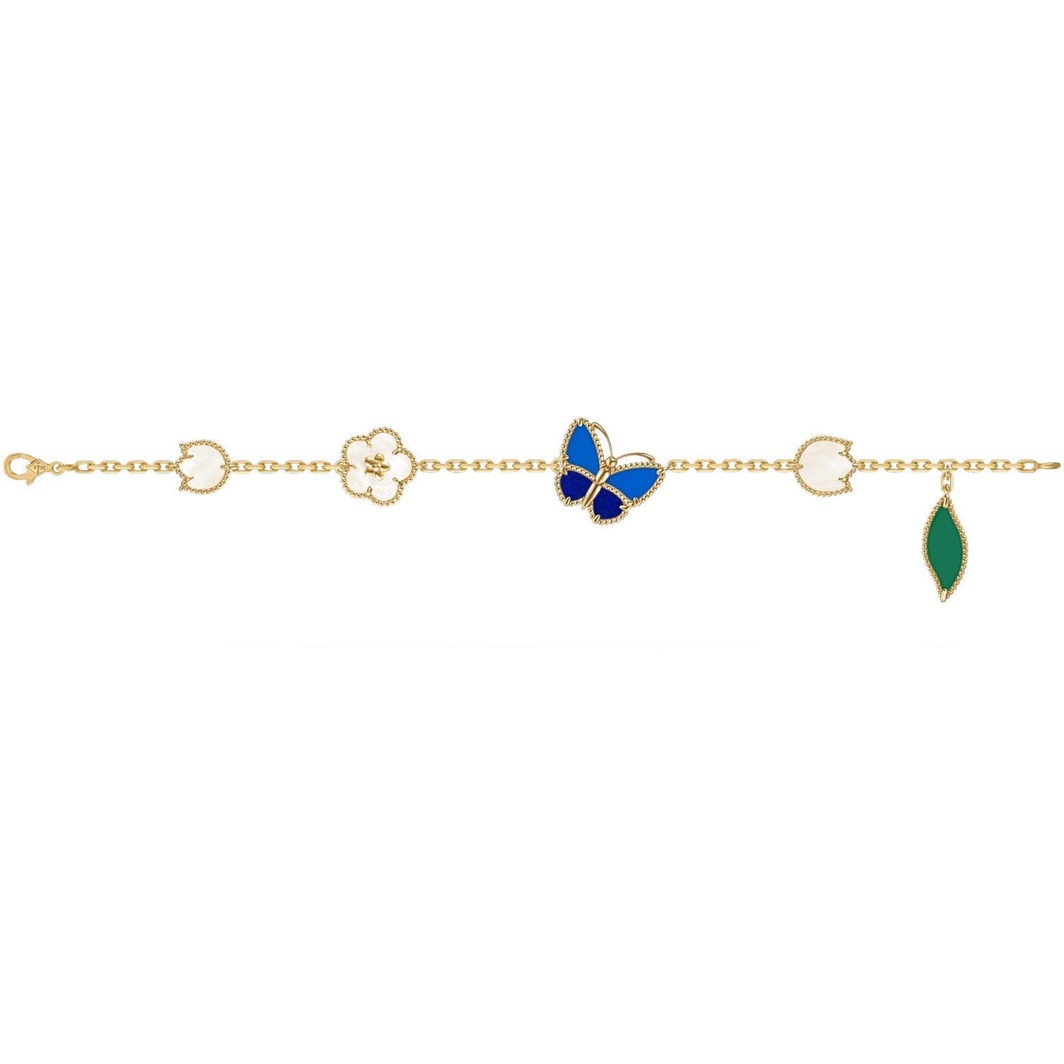 [Elara]SPRING ENCHANTMENT BUTTERFLY & FLORAL CHARM BRACELET