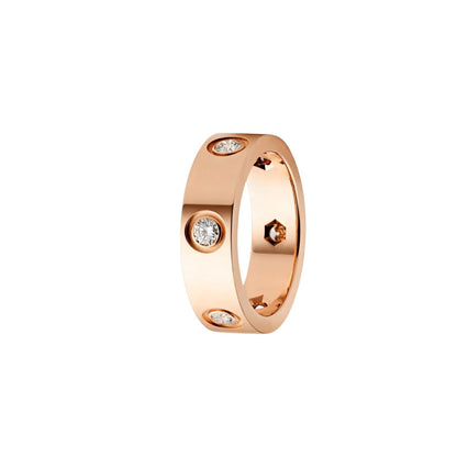[Elara]LOVE 5.5MM 6 DIAMONDS RING