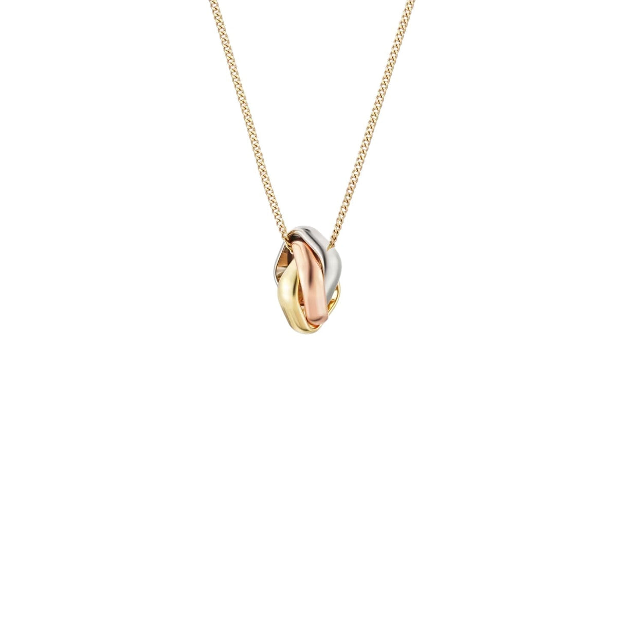 [Elara]TRI-COLOR SQUARE RING NECKLACE