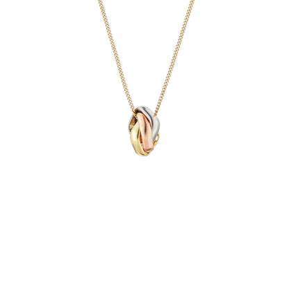 [Elara]TRI-COLOR SQUARE RING NECKLACE