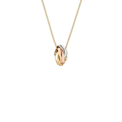 [Elara]TRI-COLOR SQUARE RING NECKLACE