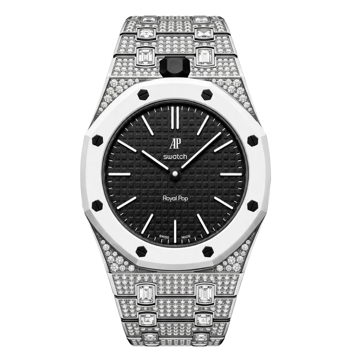[Elara]Royal Oak Pop Exclusive Bioceramic Case & Bioceramic Strap Full Diamond