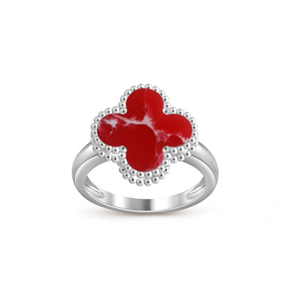 [Elara]LUCKY CLOVER VINTAGE WEISSGOLD-RINGKOLLEKTION