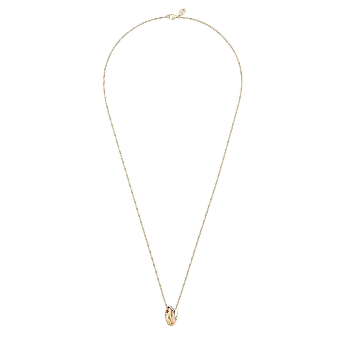 [Elara]TRI-COLOR SQUARE RING NECKLACE