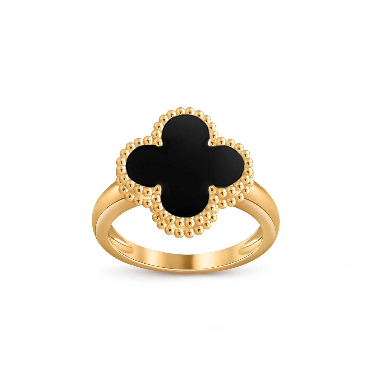 [Elara]LUCKY CLOVER VINTAGE GOLD RING COLLECTION