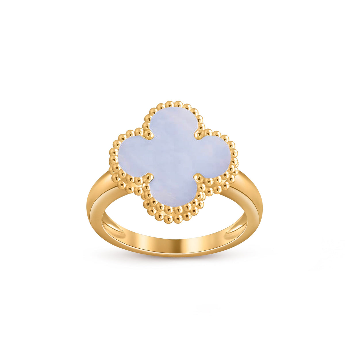 [Elara]LUCKY CLOVER VINTAGE GOLD RING COLLECTION