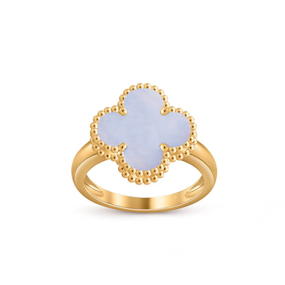 [Elara]LUCKY CLOVER VINTAGE GOLD RING COLLECTION