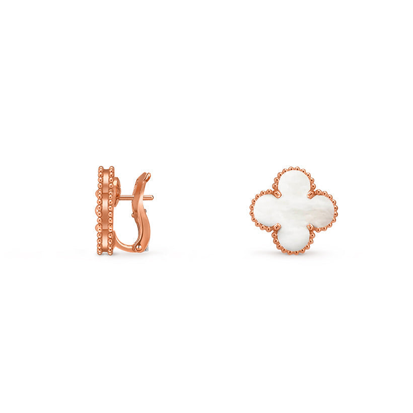 [Elara]15MM CLOVER FLOWER STUD EARRINGS ROSE GOLD COLLECTION