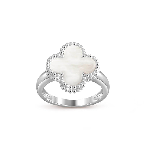 [Elara]LUCKY CLOVER VINTAGE WEISSGOLD-RINGKOLLEKTION