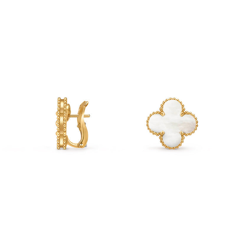 [Elara]15MM CLOVER FLOWER STUD EARRINGS GOLD COLLECTION