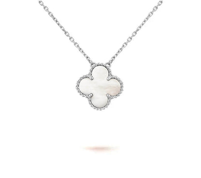 [Elara]15MM KLEEBLÜTEN-ANHÄNGERKETTE WEISSGOLD-KOLLEKTION