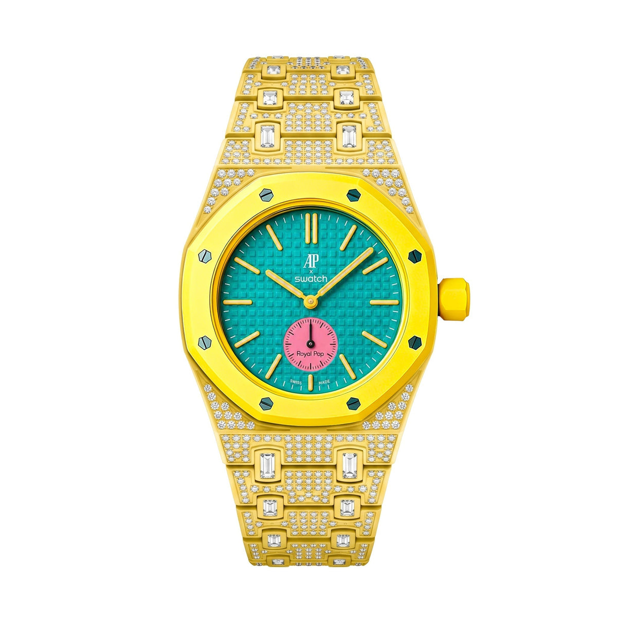 [Elara]Royal Oak Pop Exclusive Bioceramic Case & Bioceramic Strap Full Diamond