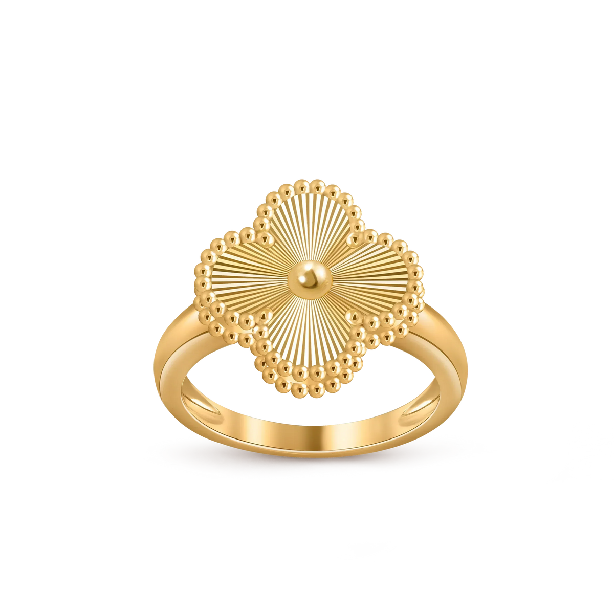 [Elara]LUCKY CLOVER VINTAGE GOLD RING COLLECTION